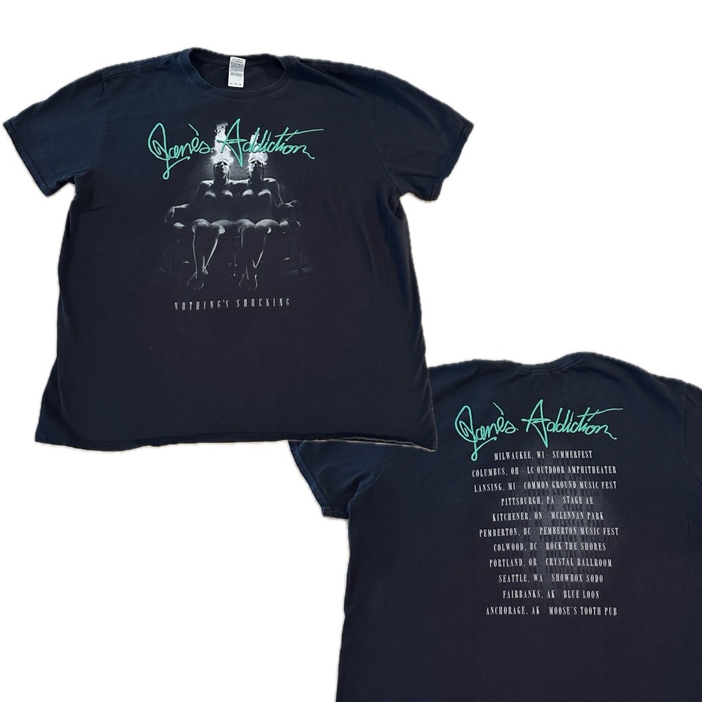 Janes Addiction Rare Vintage Nothings Shocking Tour Dates Graphic Band Tee XL